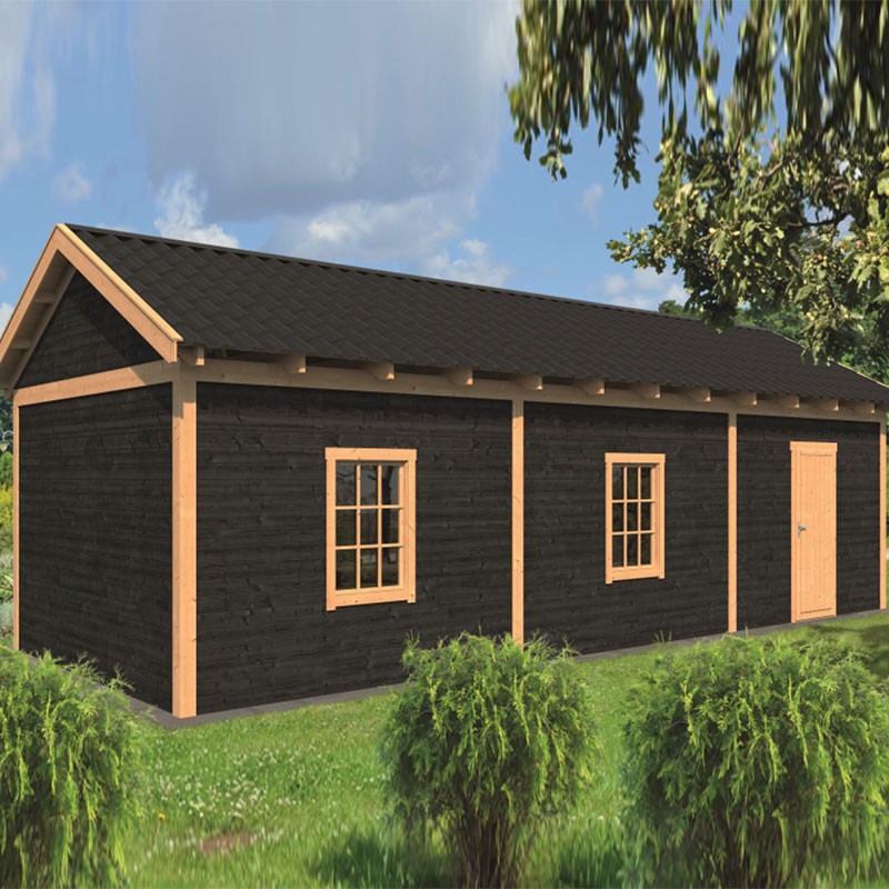 Tuindeco - Edifício de jardim modular Hamar XL tipo 8 - Parede preta