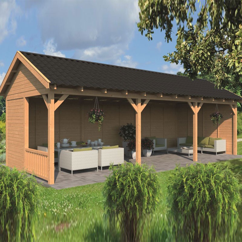 Tuindeco - Caseta modular de jardín Hamar XL tipo 6 - Pared natural