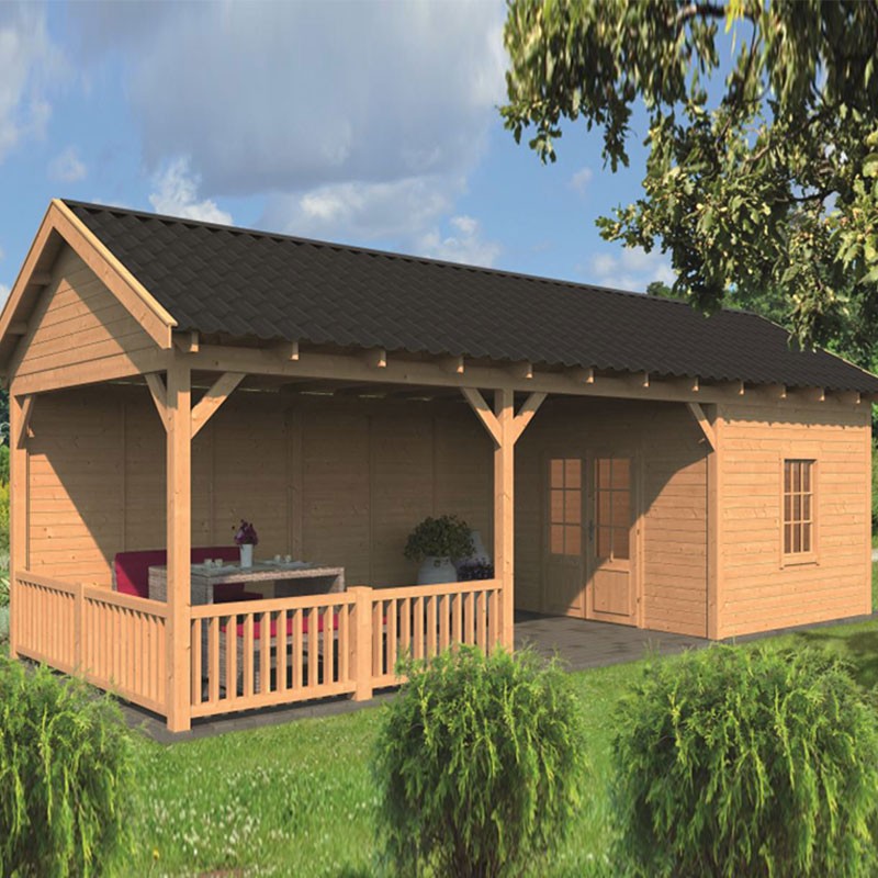 Tuindeco - Modulares Gartengebäude Hamar XL Typ 7 - Natürliche Wand
