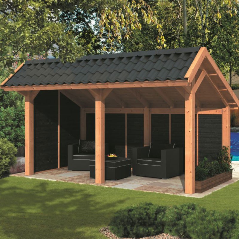 Tuindeco - Edifício de jardim modular Bergen L tipo 2 - Preto