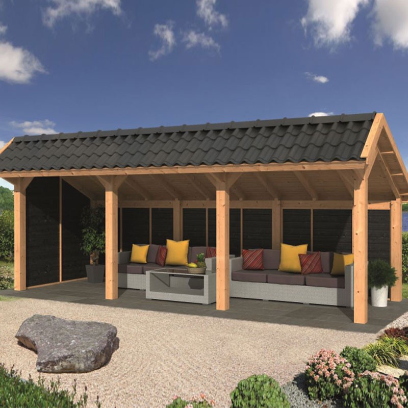 Tuindeco - Bergen L type 6 modulair tuinhuis - Zwart