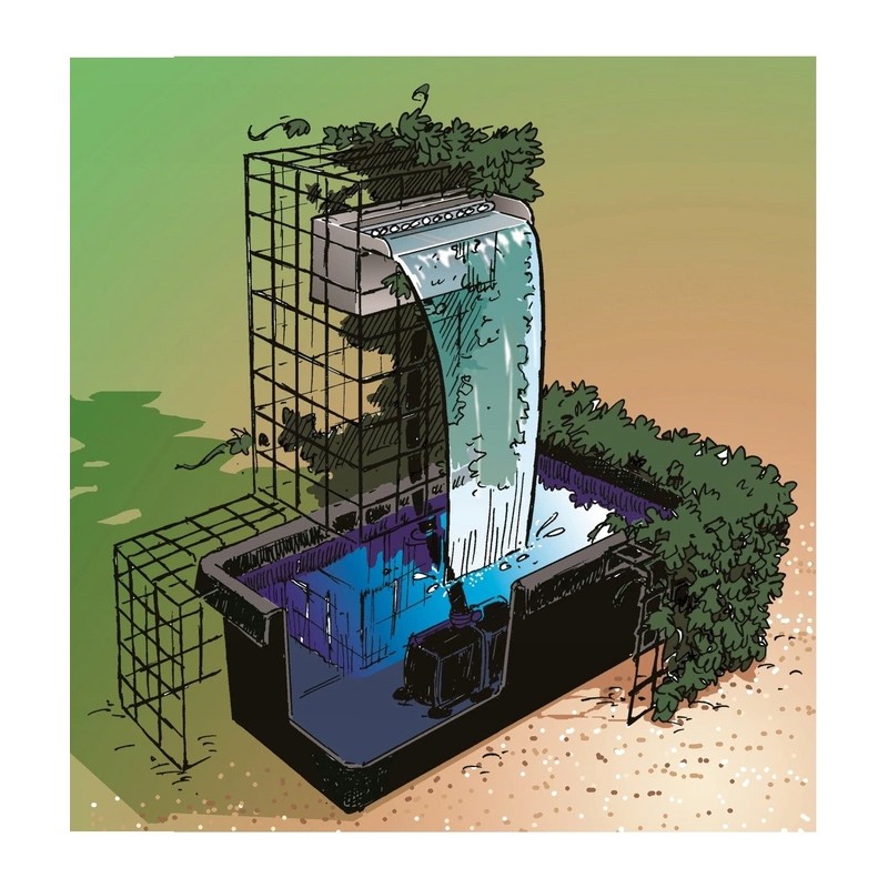 1312092 NIAGARA LED 30 - CASCATA IN ACCIAIO INOX 304 10X30X12.5CM