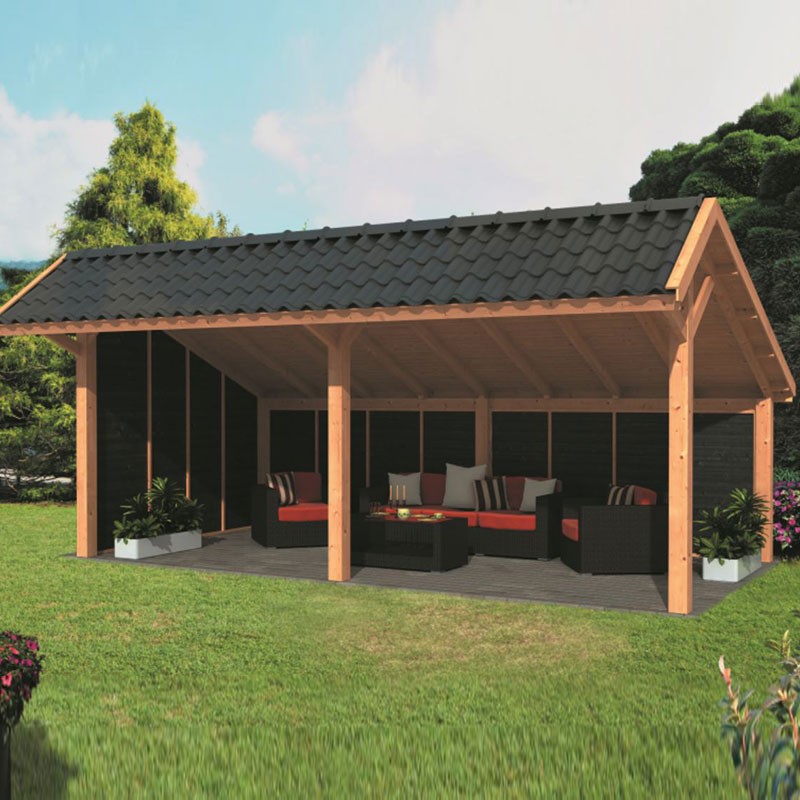Tuindeco - Construcción modular de jardín Bergen XL tipo 2 - Negro