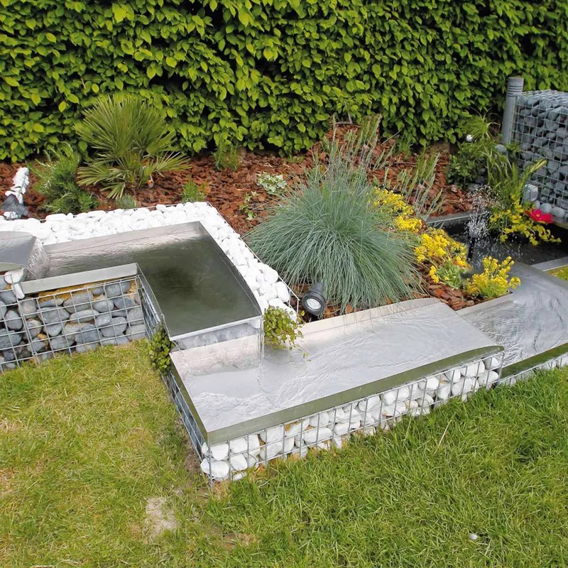 1312004 WOLGA 90?. ANGLE GAUCHE COURS D EAU INOX 304 4X48X48CM