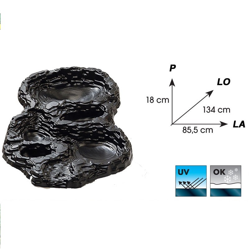 1067816 STANDARD MAXI RIGHT CADCADE PE BLACK 18X85.5X134CM