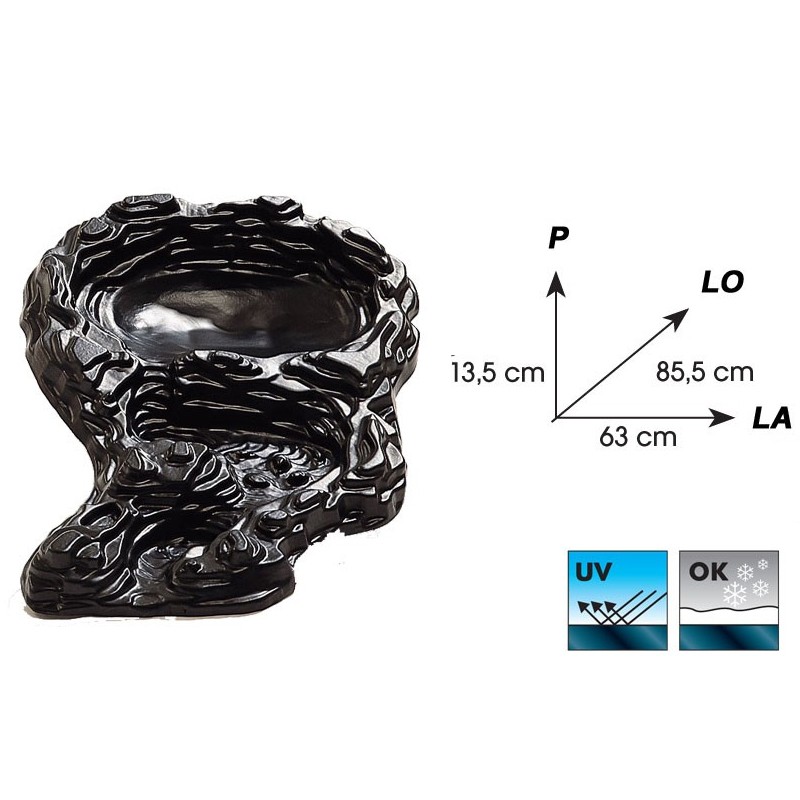 1067823 STANDARD MIDI COUDE DROIT CASCADE PE NOIR 15X65X85CM