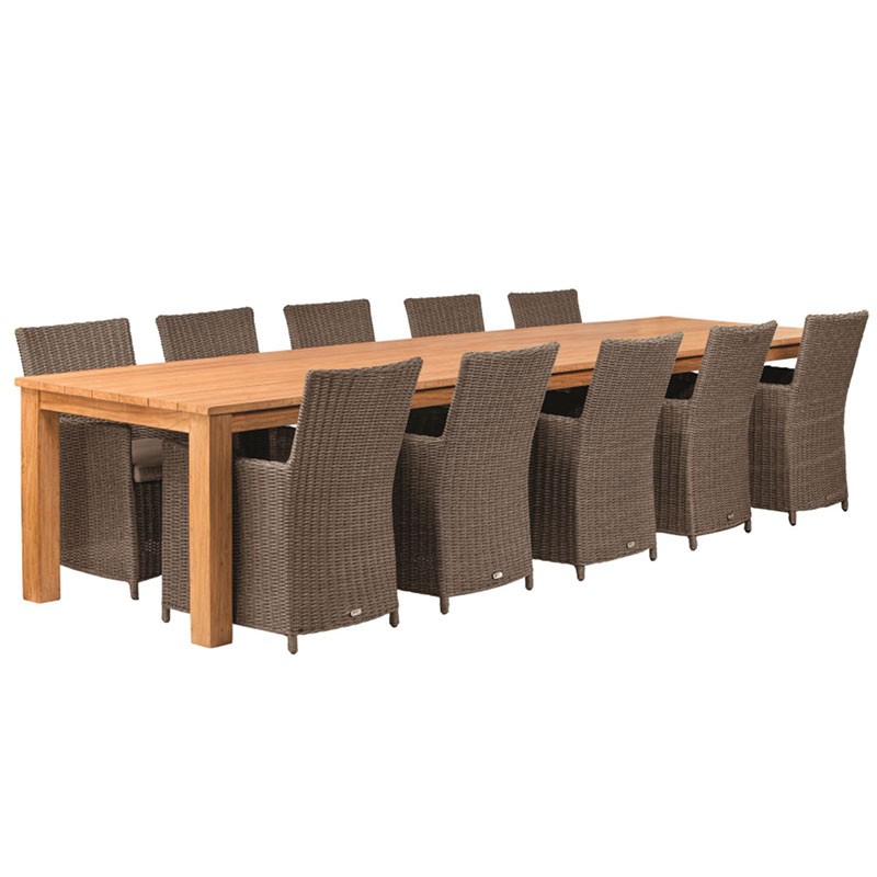 Tuindeco - Rustic teak garden table 400X100cm
