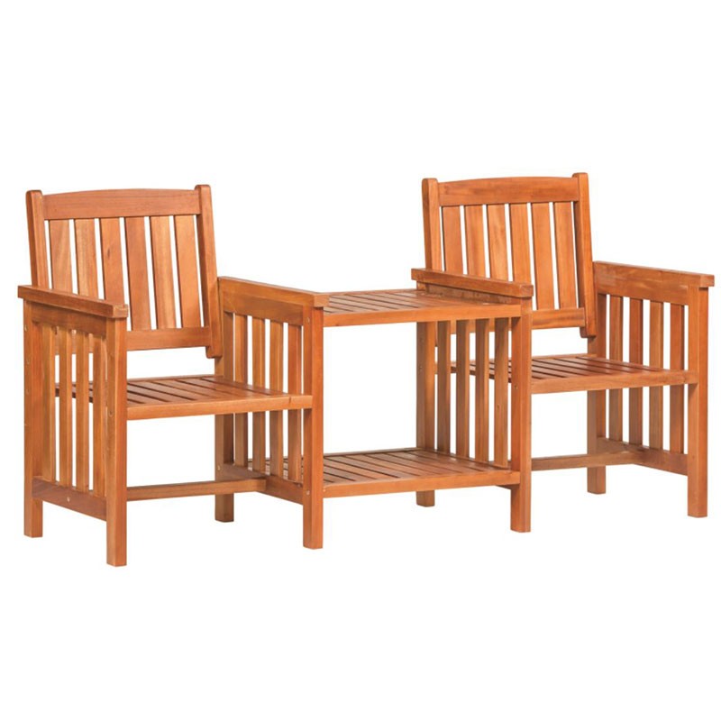 Tuindeco - Asiento doble con estante - Teck