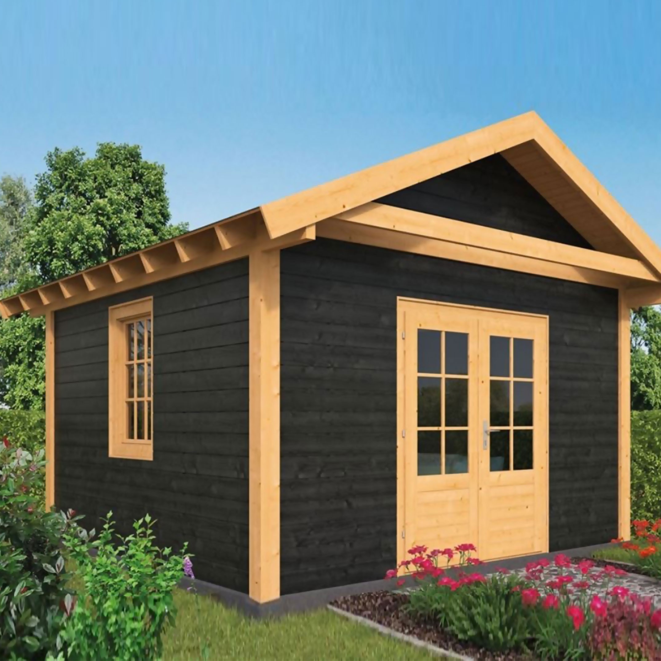 Tuindeco - Garden shed Tubbergen cladding larch-douglas- Black