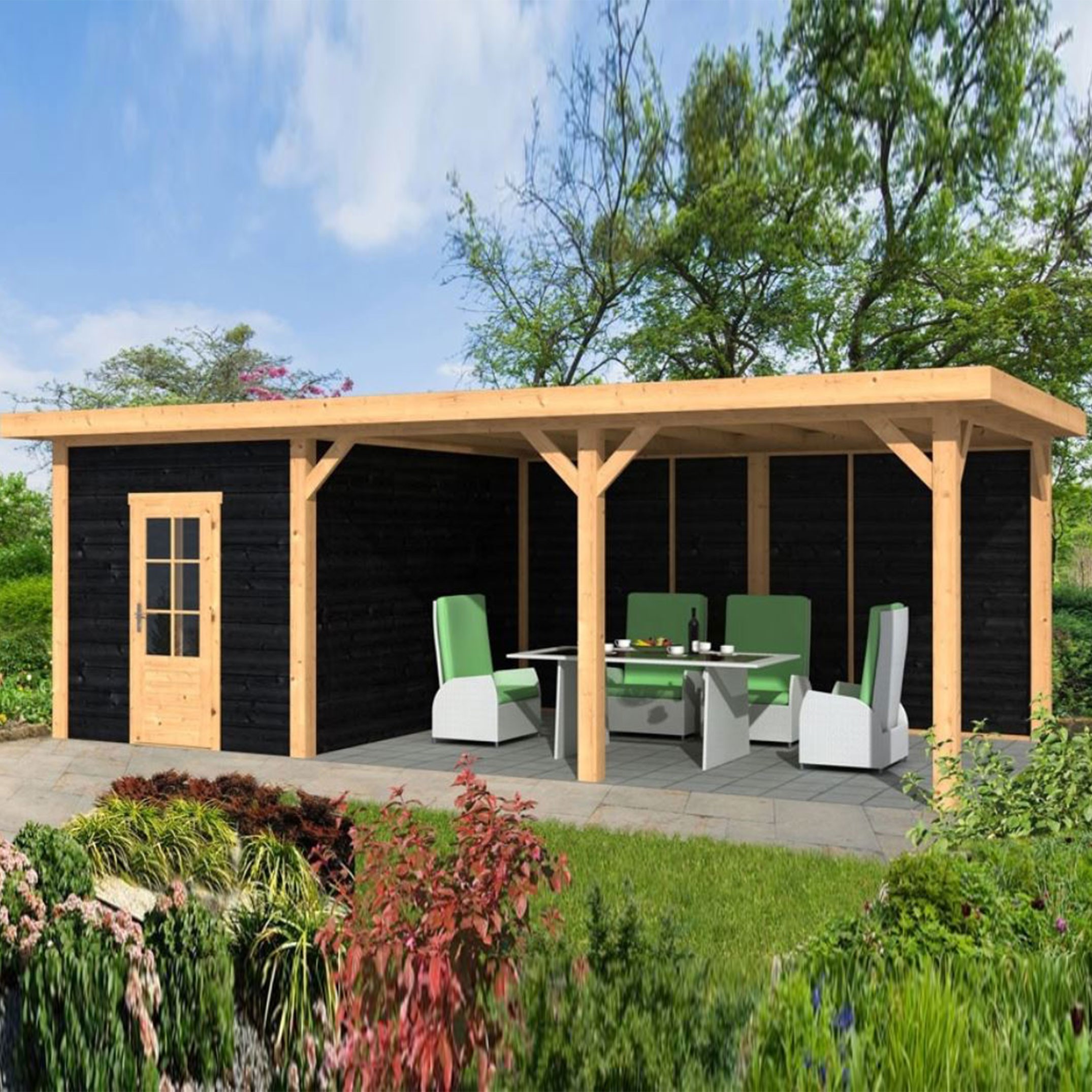 Tuindeco - Tuinhuis Twello lariks-douglas gevelbekleding - Zwart