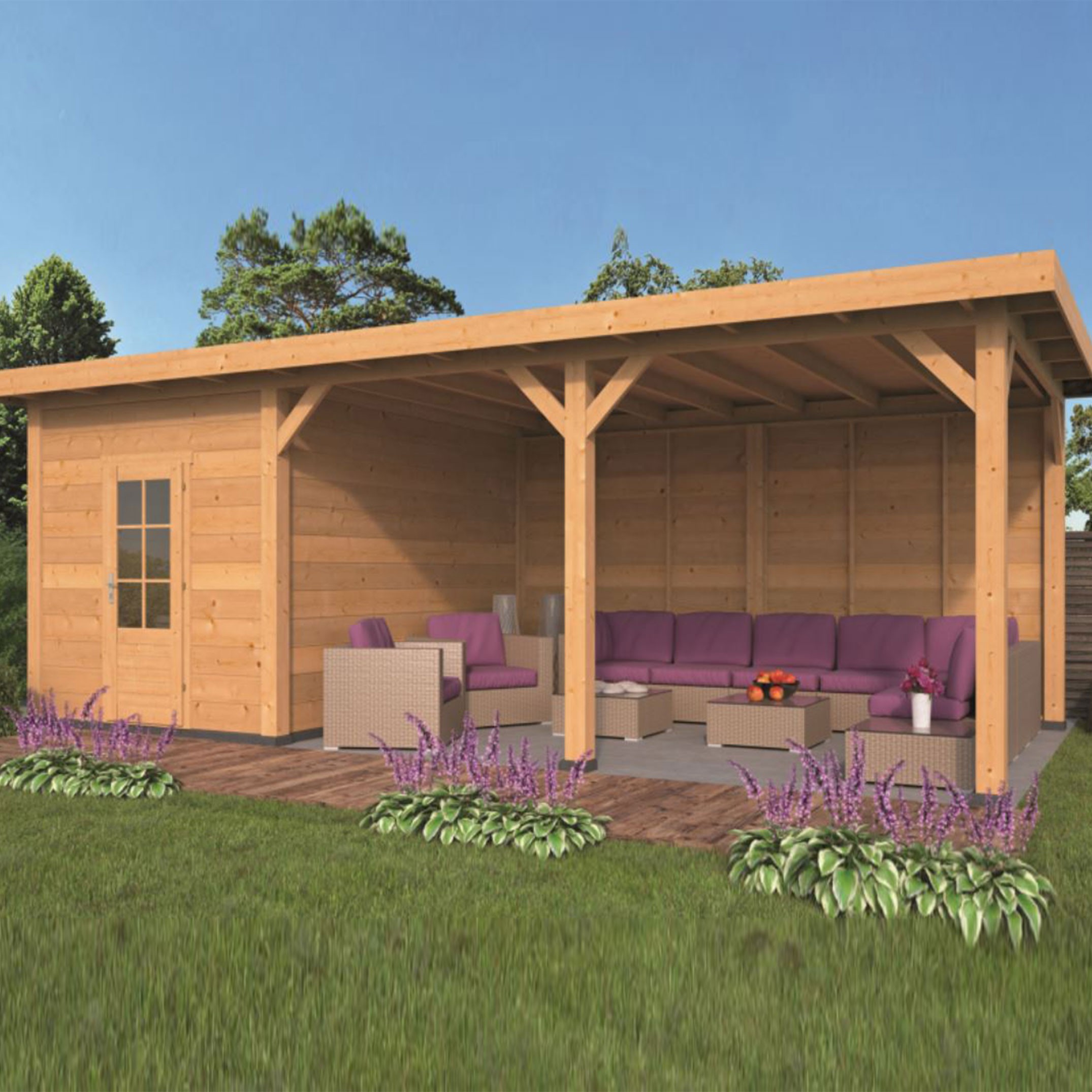 Tuindeco - Garden shed Twello larch-douglas cladding - Untreated