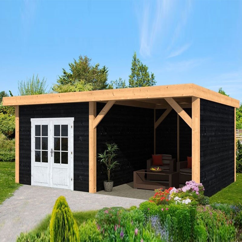 Tuindeco - Raalte garden shed larch-douglas cladding - Black