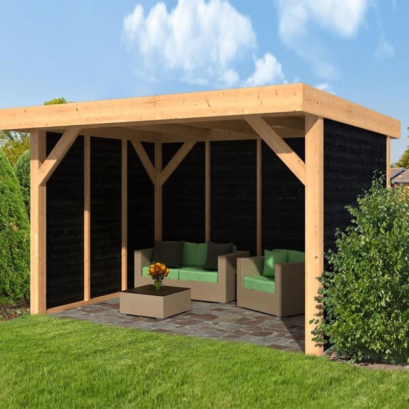 Tuindeco - Ommen Garden Shed rivestimento larice-douglas - Nero