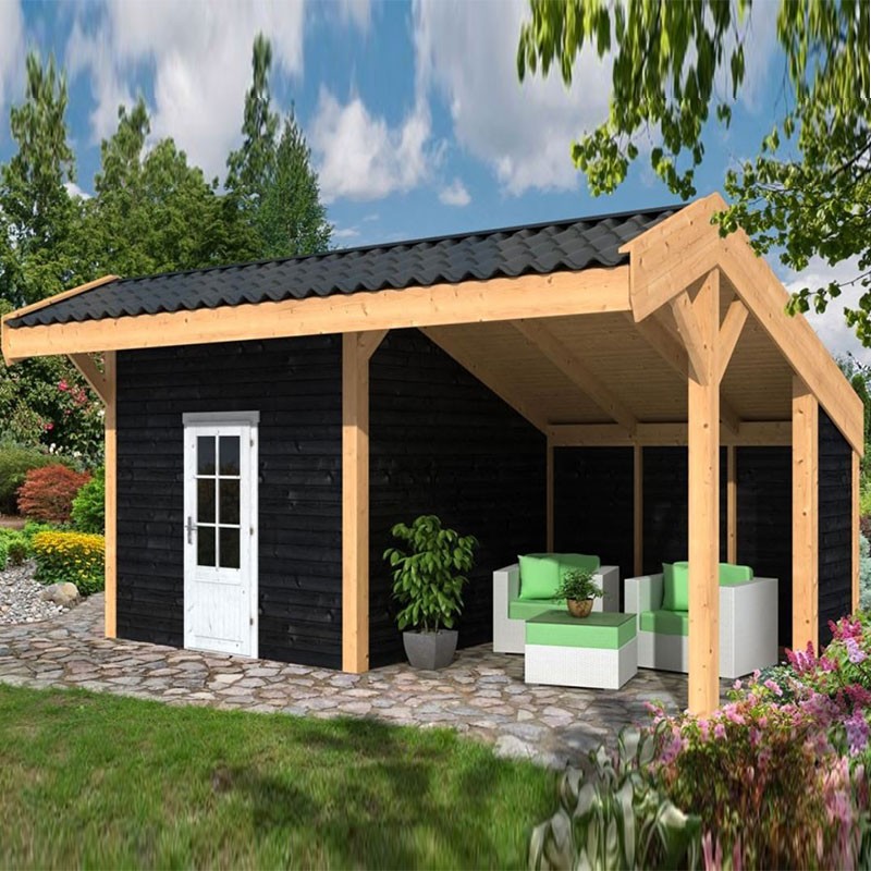 Tuindeco - Markelo Garden Shed - Larch-Douglas Fir Siding - Black