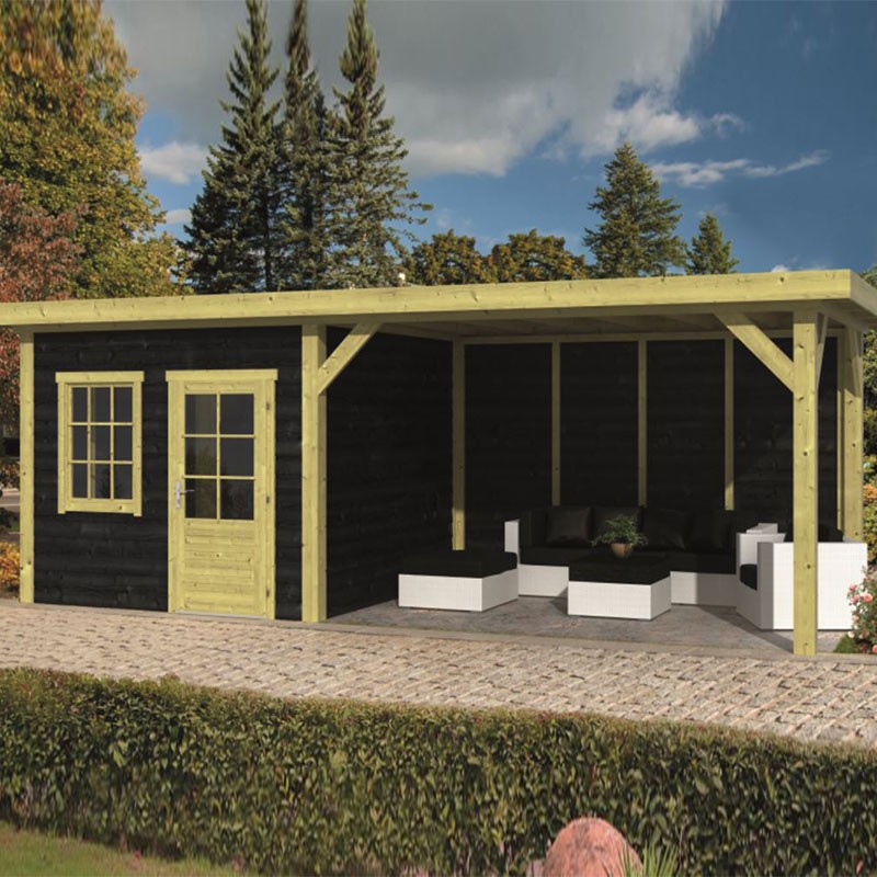 Tuindeco - Gartenhaus aus Kiefernholz - Leuven -Schwarze Verkleidung