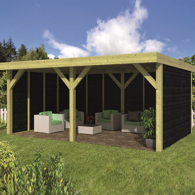 Tuindeco - Gartenhaus aus Kiefernholz - Maaseik -Schwarze Verkleidung