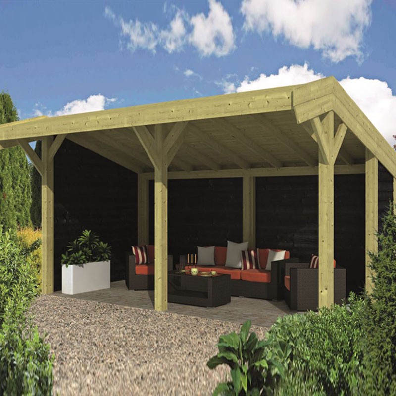 Tuindeco - Gartenhaus aus Kiefernholz - Tongeren -Schwarze Verkleidung