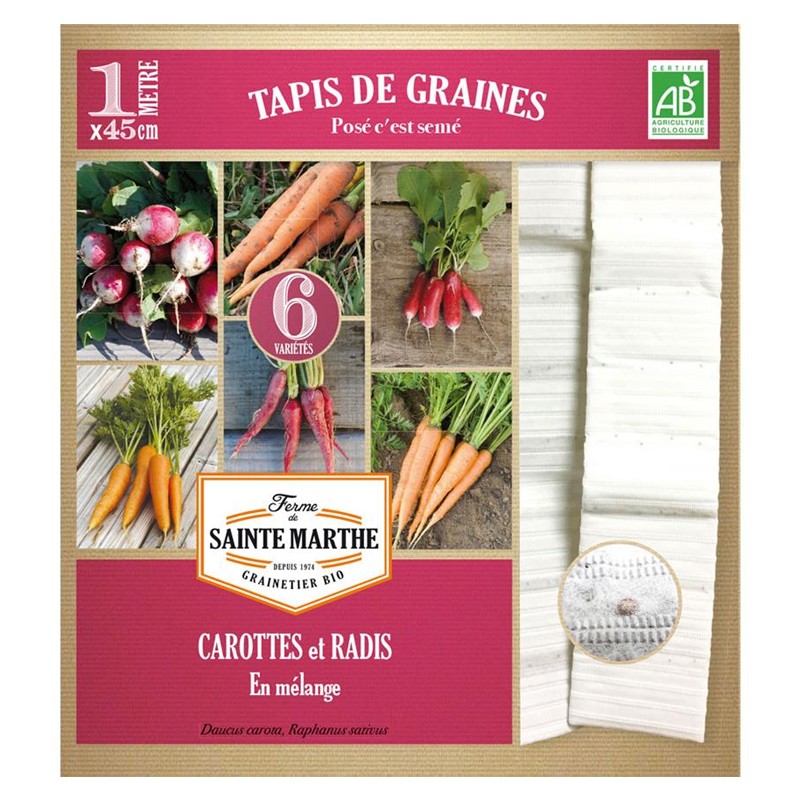 La ferme Sainte Marthe - Tapis de Carottes et Radis en mélange sur 6 Rangs