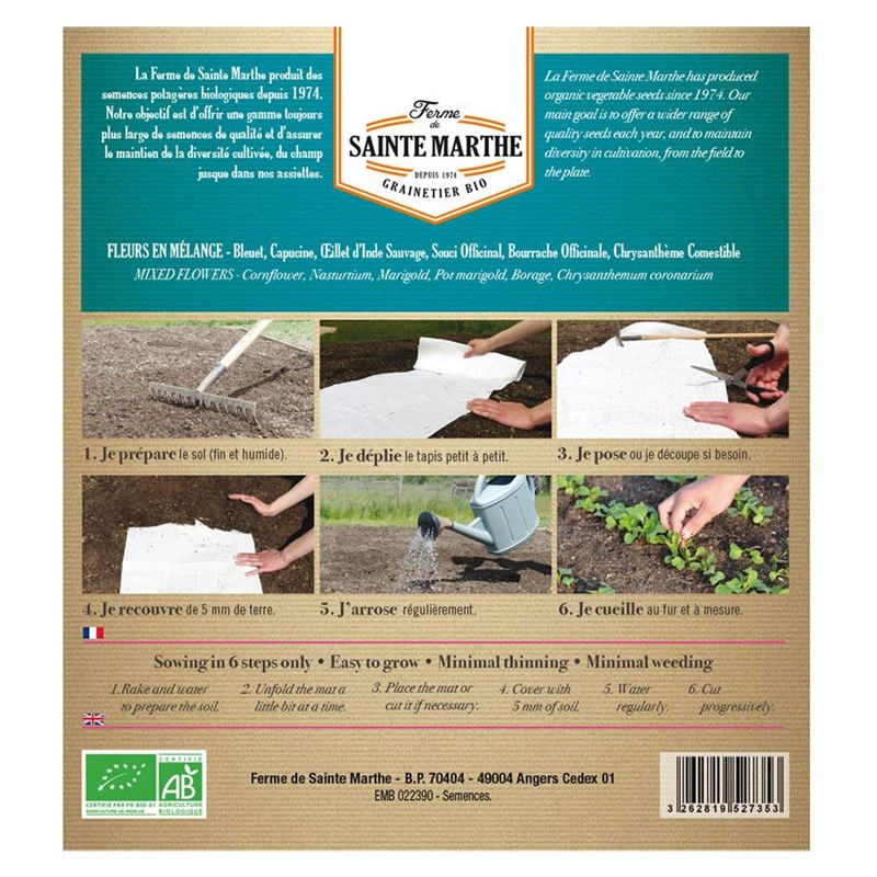 BOLSAS DE 560 SEMILLAS DE FLOR EN MEZCLA 6,25g