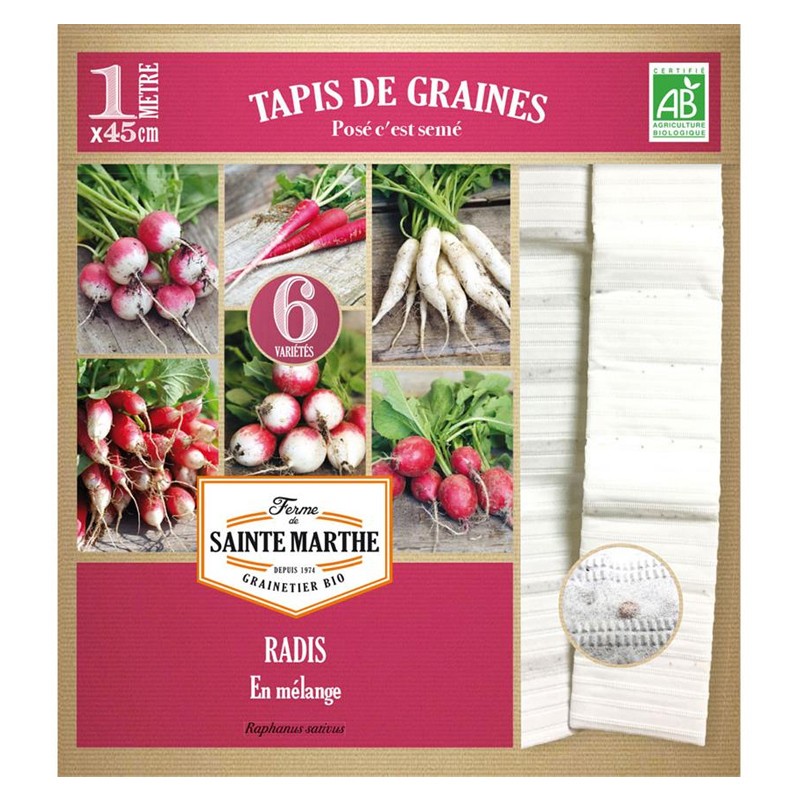 La ferme Sainte Marthe - Tappeto misto di ravanelli su 6 file