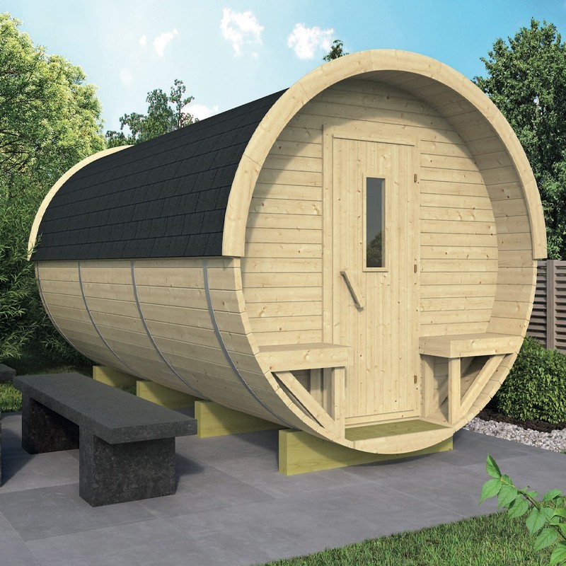 Tuindeco - Chalet bois massif 7 m² - 28 / 42 mm - Camping Barrel