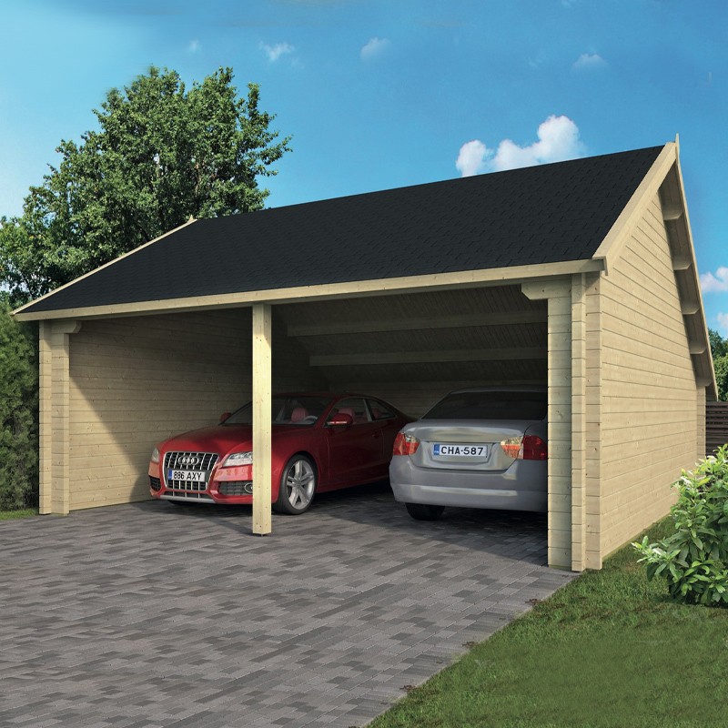 Tuindeco - Garage remise en bois massif 36 m² - 70 mm - Nysse