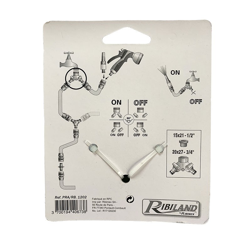 NEZ DE ROBINET 3/4-1/2 2SORTIE SUR CARTE