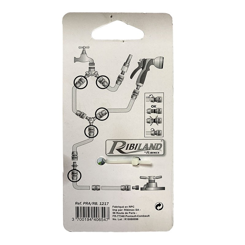 RACCORD RAPIDE STOP 12/15MM BI-MATIERE SUR CARTE