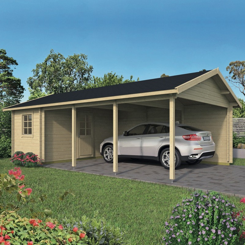 Tuindeco - Cabanon shelter in solid wood - Ever 770 x 430 cm