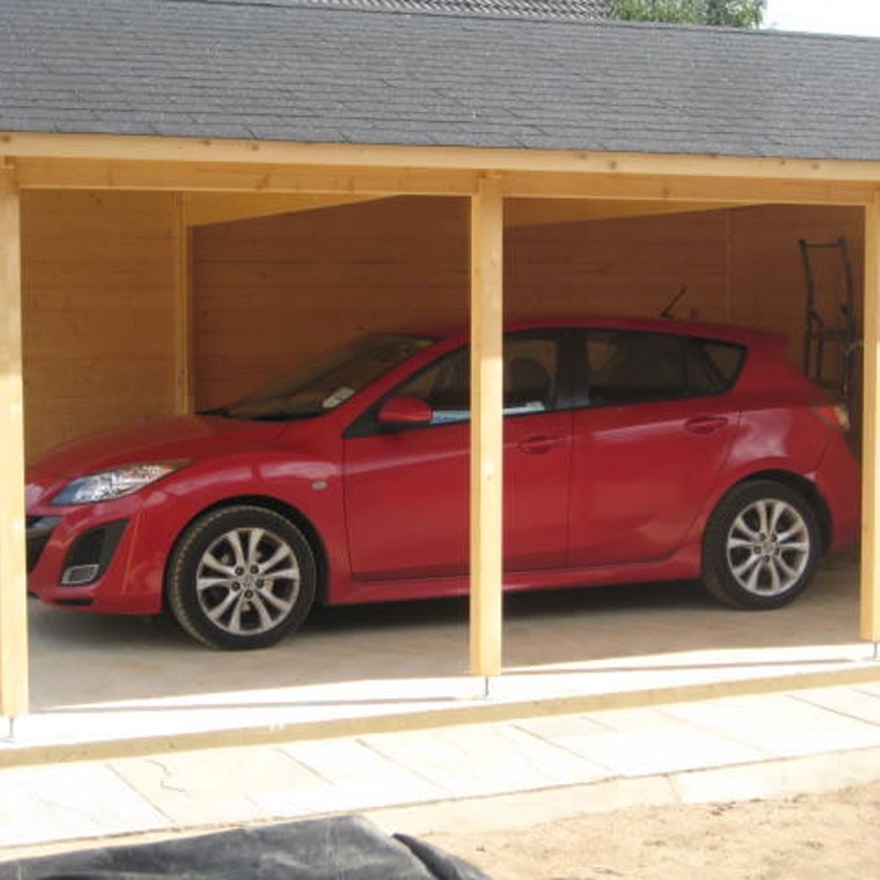 CARPORT/CABANON EVER EN MADRIERS DE 45MM