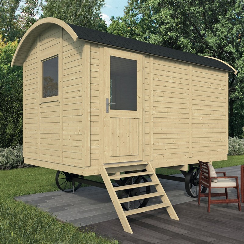 Tuindeco - Caravana de madera maciza - 237 x 360 cm