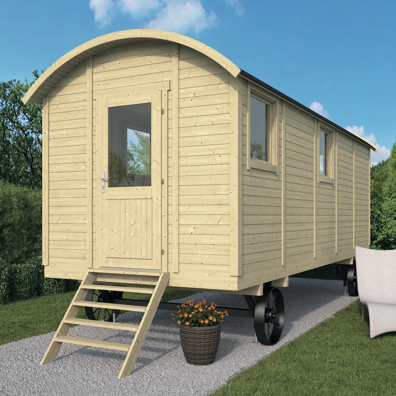 Tuindeco - Caravan in legno massiccio - 240 x 600 cm
