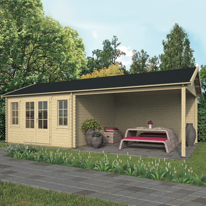 Tuindeco - Chalet Massivholz 28,8 m² - 45 mm - Kwaspa