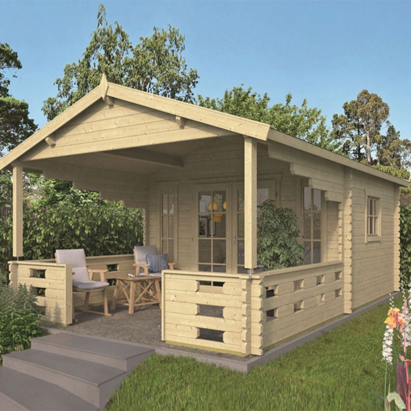 Tuindeco - Chalet in legno massiccio 9,8 m² + terrazza - 45 mm - Sanstrov