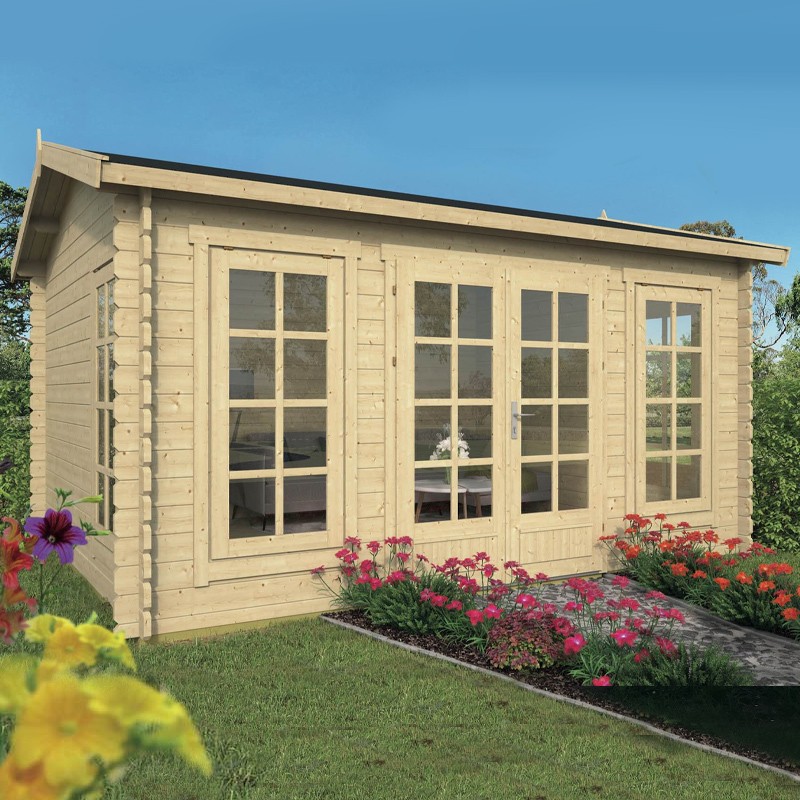 Tuindeco - Chalet de madera maciza 14,3 m² - 28 mm - Arne
