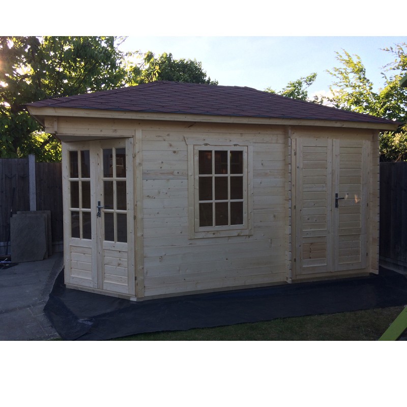 SIGRID CHALET + ANBAU IN 28MM RUNDHOLZ