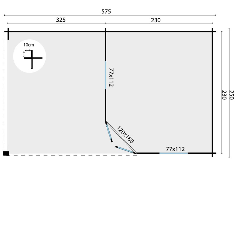 NIKLAS COTTAGE + 28MM LOG SIDE AWNING
