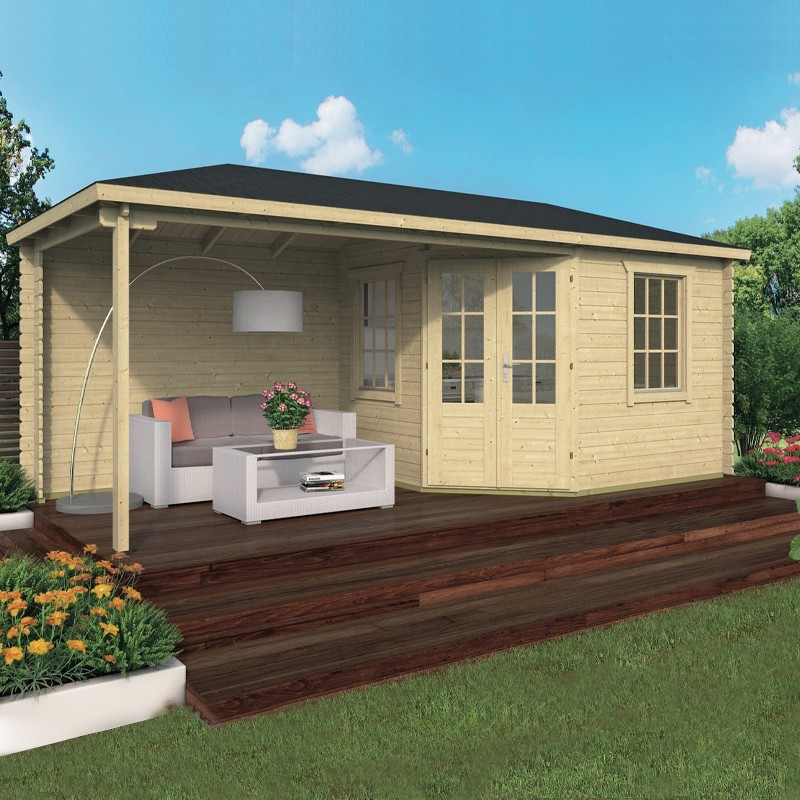 Tuindeco - Chalet de madera maciza 13,8 m² - 28 mm - Niklas