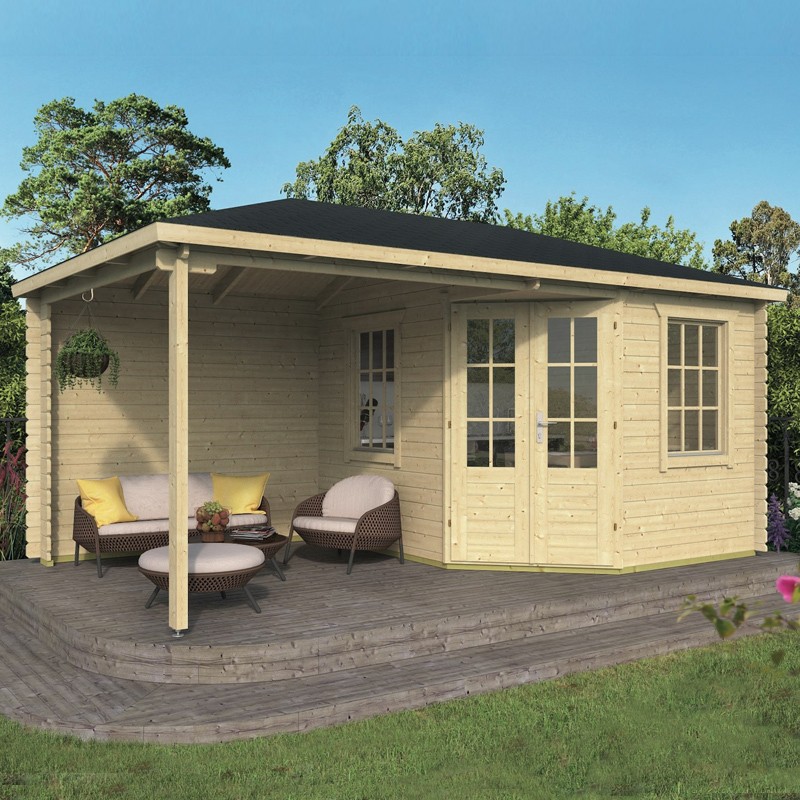 Tuindeco - Chalet Massivholz 12,8 m² - 28 mm - Kennet