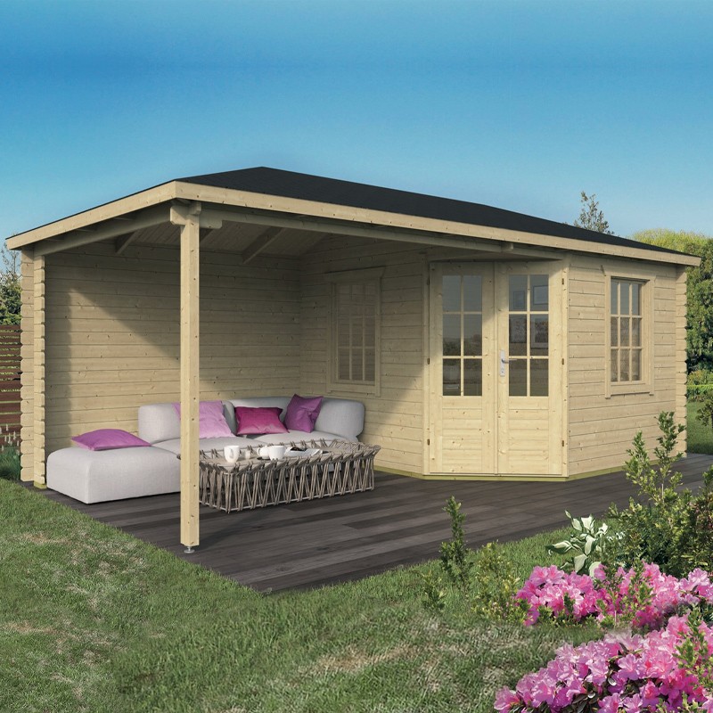 Tuindeco - Chalé de madeira maciça 14,9 m² - 28 mm - Markku