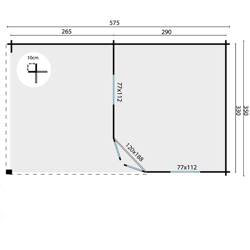 CHRISTOFFER COTTAGE + 28MM LOG SIDE CANOPY