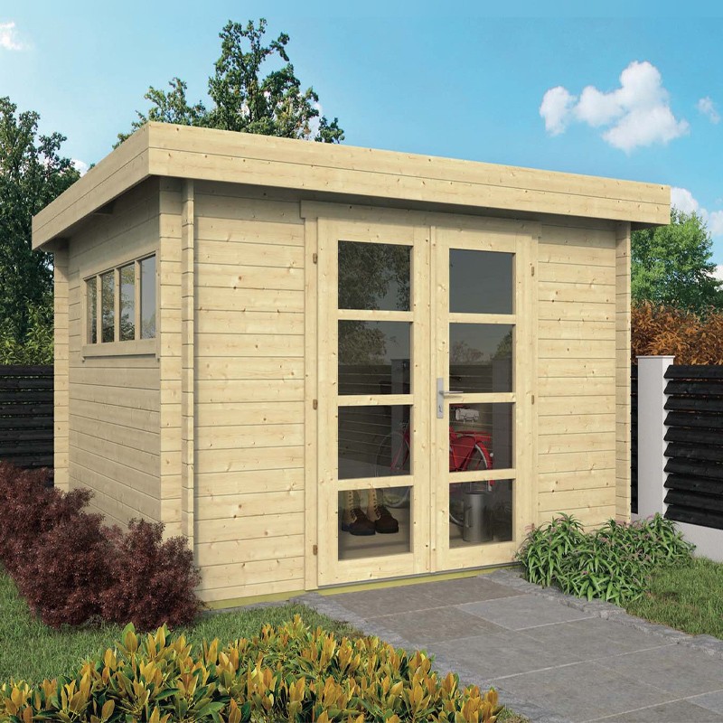 Tuindeco - Casetta da giardino in legno massiccio 7,8 m² - 28 mm - Bodine