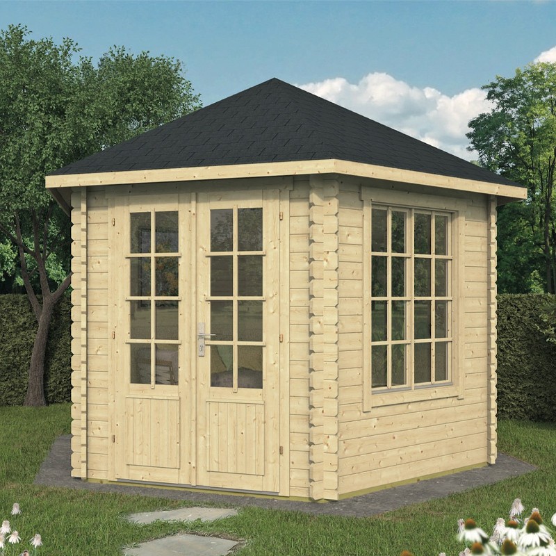 Tuindeco - Solid wood hexagonal gazebo - 7.8 m² - 34 mm - Nora