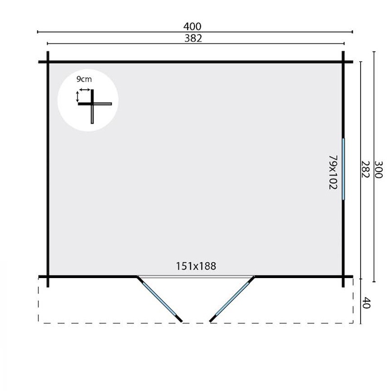 DYRE CHALET IN 40MM BOOMSTAMMEN
