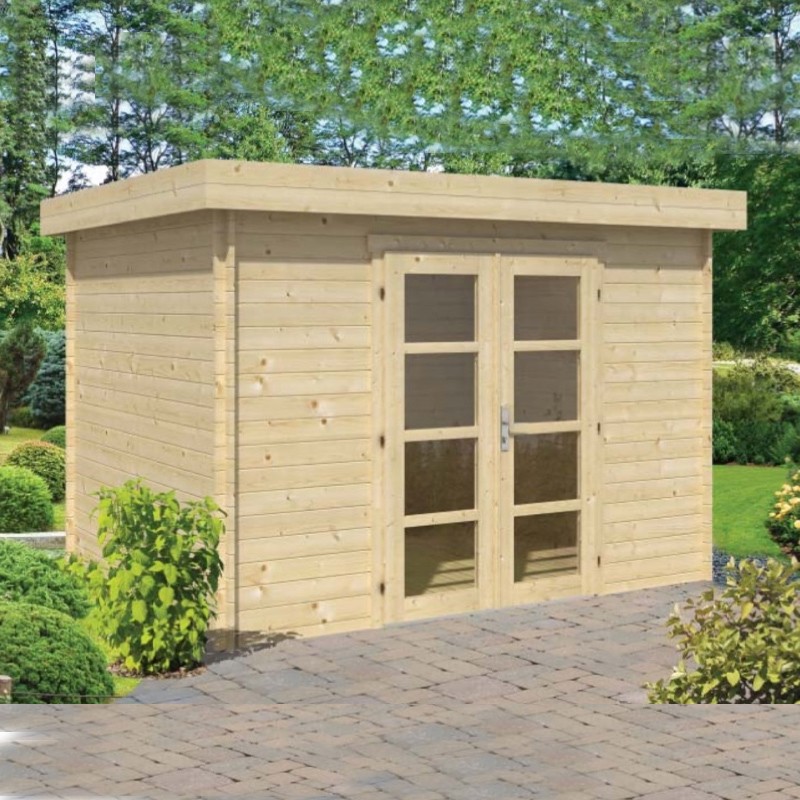 Tuindeco - Caseta de jardín de madera maciza 8,32 m² - 28 mm - Hipermoderno