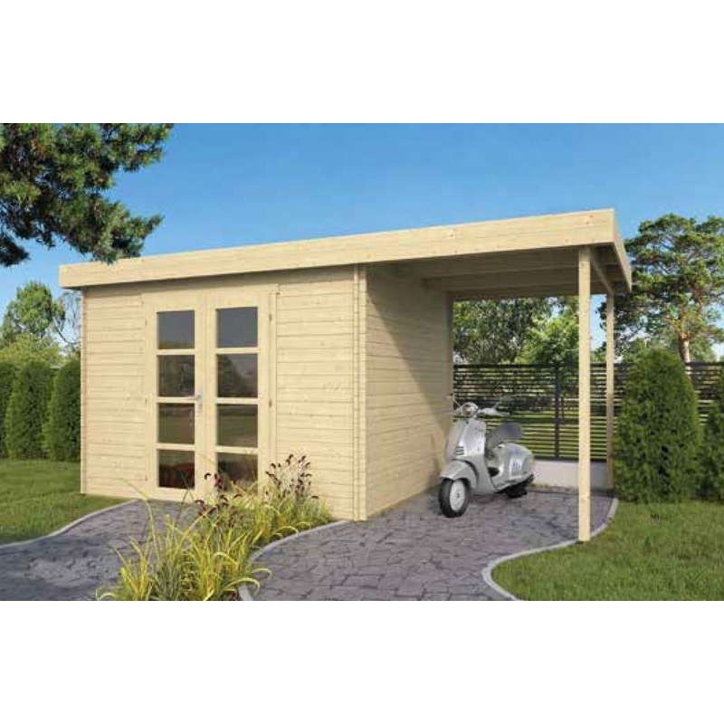 EXTRAMODERNES CHALET AUS 28MM RUNDHOLZ