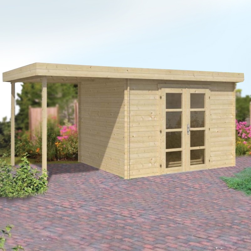 Tuindeco - Capannone in legno massiccio 13,52 m² - 28 mm - Extramoderno