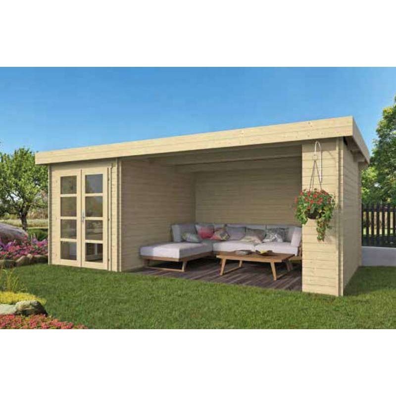 Tuindeco - Cabanon Massivholz 17,25 m² - 28 mm - Megamoderne