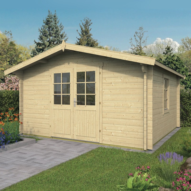 Tuindeco - Chalé de madeira maciça 14,4 m² - 40 mm - Gunda