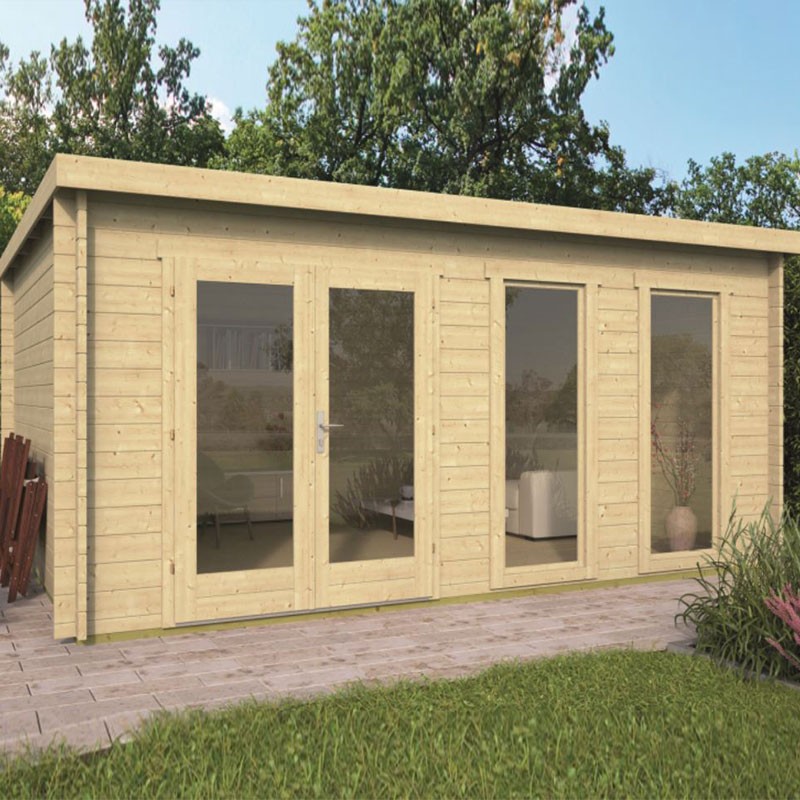 Tuindeco - Massief houten chalet - 18.2 m² - 40 mm balk - Annabel